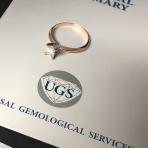 Rose Gold .79ct  Diamond Ring With Certificate